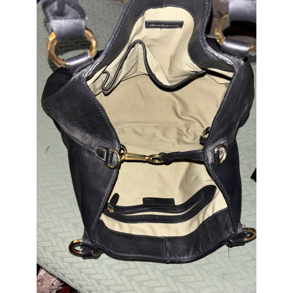 G.I.L.I Quiet Luxury Large Roma Hobo Bag in Supple Black Leather Gold Hardware - Picture 6 of 11